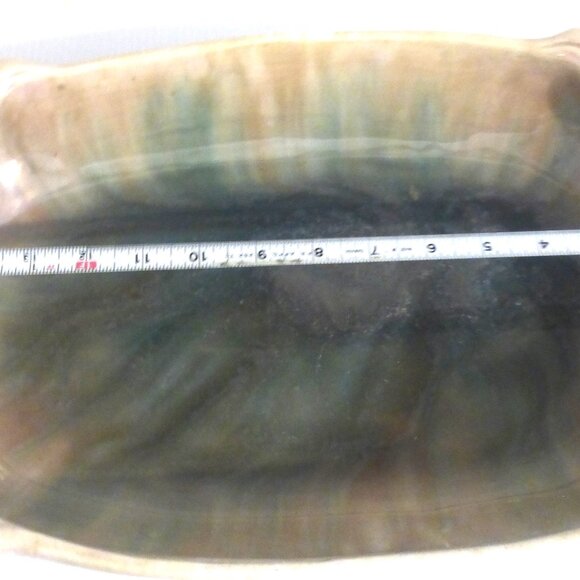 17.5" Deep POTTERY DISH w/ HANDLES Maker's Mark Pottery Planter Pottery Server - Picture 8 of 14